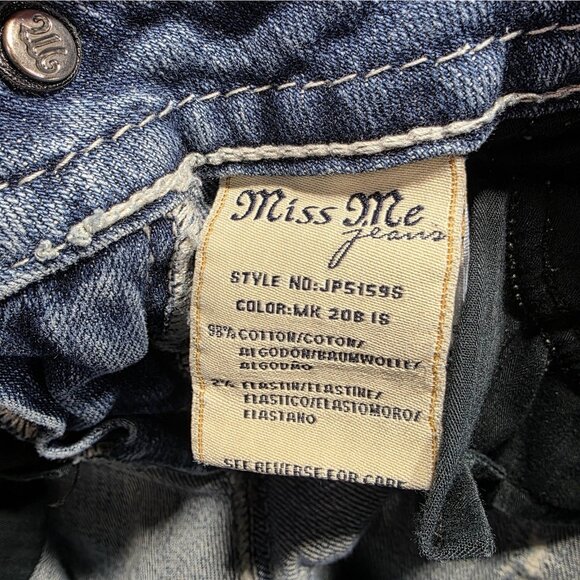Miss Me Jeans Womens 29 Light Wash Blue Skinny JP5159S Embroidered Cross Pockets - Picture 7 of 12